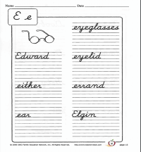 The Letter E in Cursive