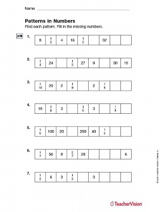Patterns in Numbers - Identifying Fractions