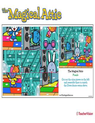 Magical Attic Disco Dance Cutout Puzzle
