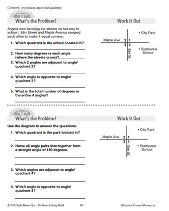 Geometry Daily Math Warm-Ups and Answe Key Grade 4-6