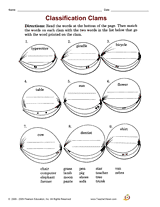 Classification Clams