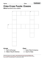 Criss-Cross Puzzle: Oceans