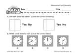 Math Warm-Up 143 for Gr. 1 & 2: Measurement & Geometry