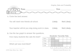 Math Warm-Up 169 for Gr. 1 & 2: Graphs, Data & Probability