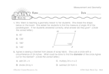 Math Warm-Up 145 for Gr. 5 & 6: Measurement & Geometry