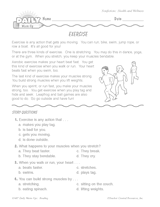 Health Reading Warm-Up: Exercise