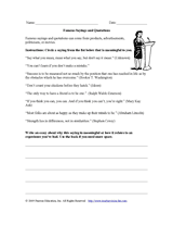 Famous Sayings and Quotations