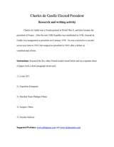 Charles de Gaulle Research Activity