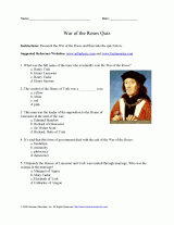 War of the Roses Quiz
