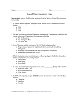 Racial Discrimination Quiz