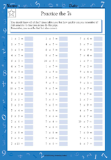 Multiplication Speed Trials: Practice the 7s (Grade 4)