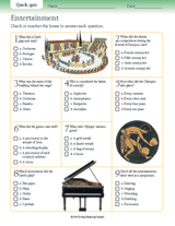 Entertainment in Ancient Greece Quiz