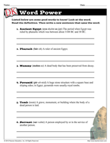 Ancient Egypt: The Age of the Pharaohs Word Power