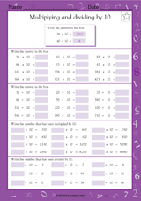 Multiplying and Dividing by 10